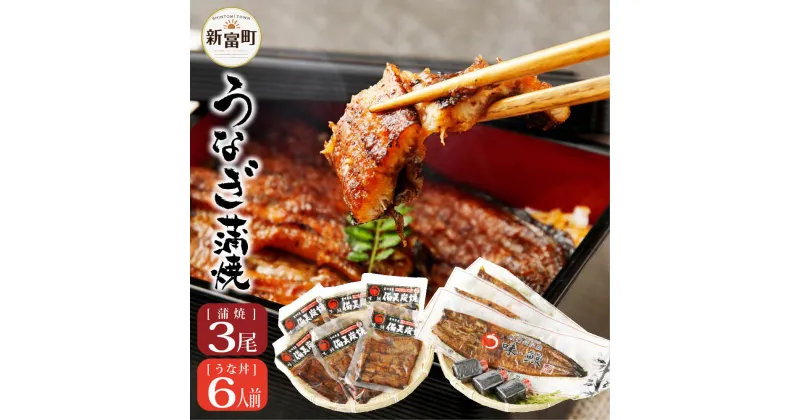 【ふるさと納税】新仔!!味鰻うなぎ蒲焼3尾（無頭）・鰻丼の素6袋セット＜贈答・熨斗対応＞宮崎県産うなぎ本格手焼備長炭蒲焼