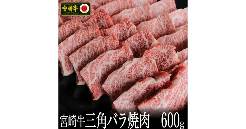 【ふるさと納税】宮崎牛 三角バラ焼肉 600g 牛肉 BBQ バーベキュー カルビ 真空 冷凍 国産 送料無料