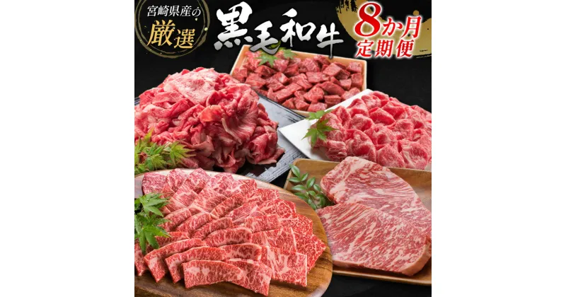 【ふるさと納税】宮崎県産黒毛和牛 8か月定期便 牛肉 焼肉 ステーキ 国産