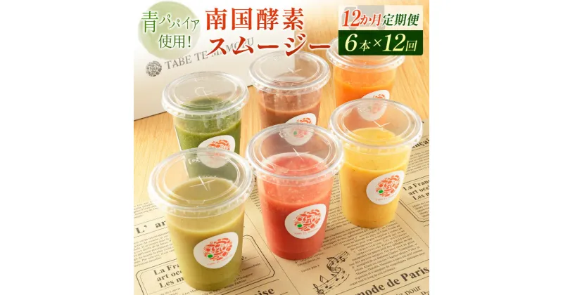 【ふるさと納税】「定期便12か月コース」南国酵素スムージー　200ml×6本セット×12回　 野菜・果実ミックスジュース　青パパイア　果物　フルーツ　飲料　健康　栄養