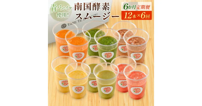 【ふるさと納税】「定期便6か月コース」南国酵素スムージー　200ml×12本セット×6回　 野菜・果実ミックスジュース　青パパイア　果物　フルーツ　飲料　健康　栄養