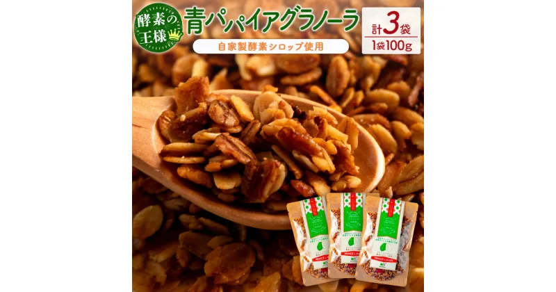 【ふるさと納税】青パパイアグラノーラ（100g×3袋）自家製酵素シロップ使用