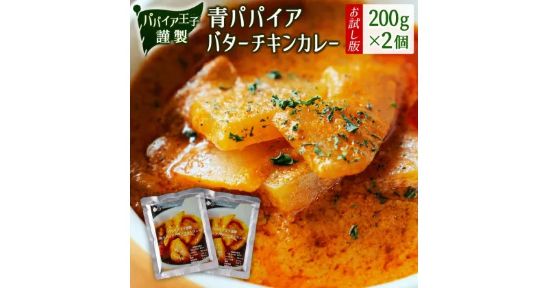 【ふるさと納税】［お試し］青パパイアバターチキンカレー（200g×2個）ポスト投函