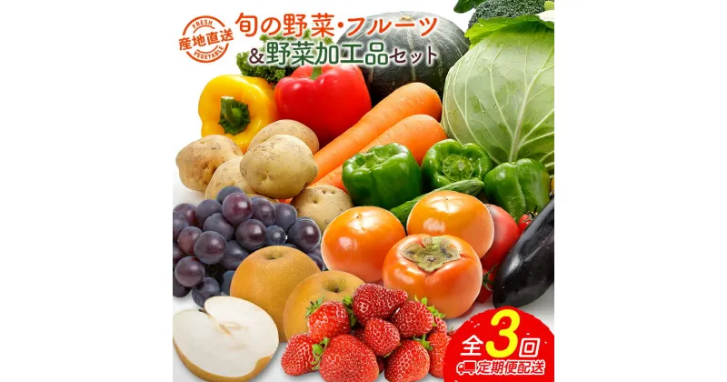 【ふるさと納税】産地直送！旬の野菜・フルーツ＆野菜加工品 セット 3か月定期便 おまかせ 詰合せ 宮崎県新富町産