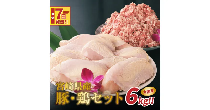 【ふるさと納税】【レビューキャンペーン対象】宮崎県産豚・鶏6kgセット – 鶏むね肉3kg 豚肉ミンチ3kg 国産鶏肉 鶏ムネ肉 国産豚肉 挽肉 豚挽き肉 ひき肉 冷凍 スピード配送便 送料無料【宮崎県木城町】