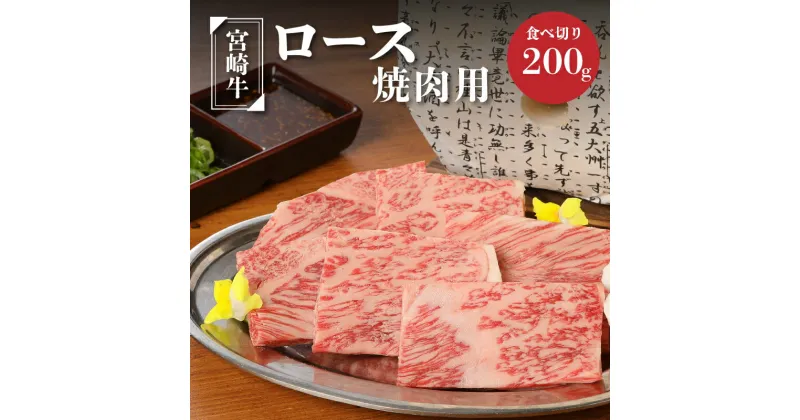 【ふるさと納税】宮崎牛ロース焼肉用200g – 国産牛肉 ブランド牛肉 焼き肉用カット 4等級から5等級 黒毛和牛 一人暮らし 1人前 おうち焼肉 赤身と脂肪のバランスがとれたキメ細かくて柔らかな肉質 送料無料 K01_0004 【宮崎県木城町】