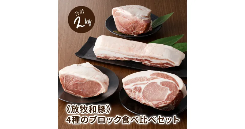 【ふるさと納税】≪放牧和豚≫4種のブロック食べ比べセット【合計2kg】 – 豚肉 食べ比べ 部位 ロース肉/バラ肉/モモ肉/ウデ肉 かたまり ブロック肉 かたまり肉 冷凍 小分け 真空 個包装 Pioneer Pork (パイオニアポーク) 詰め合わせ こだわり 送料無料 【宮崎県木城町】