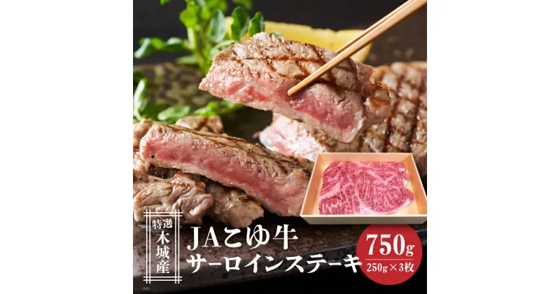 【ふるさと納税】JAこゆ牛 特選木城産 サーロインステーキ 750g – 3枚 ステーキ お肉 牛肉 冷凍配送 国産黒毛和牛 ローカルブランド JAこゆ牛 希少 ビーフステーキ ステーキ肉 250g×3 送料無料 【宮崎県木城町】