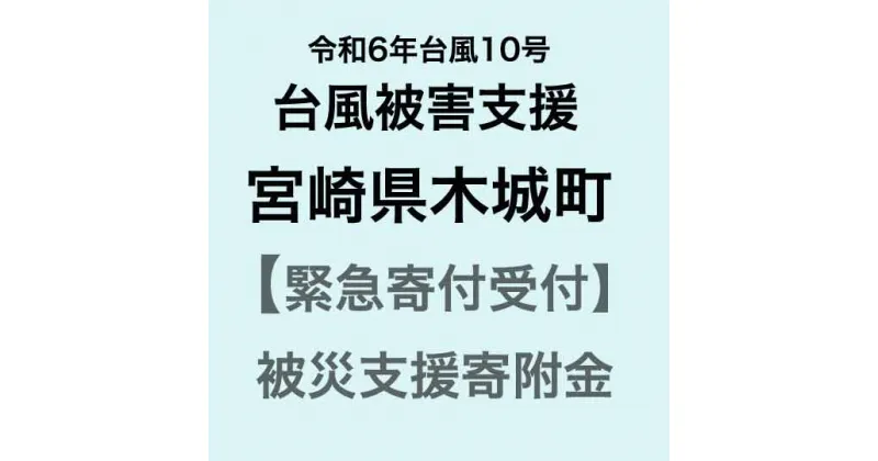 【ふるさと納税】【令和6年台風10号被害支援緊急寄附受付】宮崎県木城町災害応援寄附金（返礼品はありません）