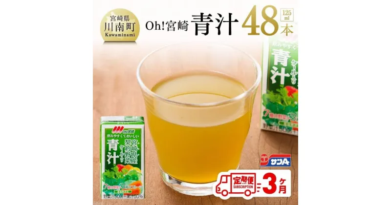 【ふるさと納税】 宮崎青汁 125ml×48本セット 3ケ月定期便 健康 宮崎県産 緑黄色野菜 送料無料