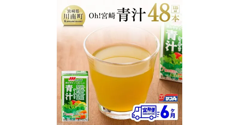 【ふるさと納税】 宮崎青汁 125ml×48本セット 6ケ月定期便 健康 宮崎県産 緑黄色野菜 送料無料 F3013t6