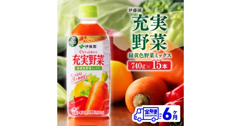 【ふるさと納税】 伊藤園 充実野菜 緑黄色野菜ミックス ペットボトル 740g×15本 – 飲料 ドリンク ソフトドリンク 野菜ジュース 6ヶ月定期便 果実混合飲料 にんじんピューレ 送料無料 備蓄 宮崎県 川南町 E7366t6