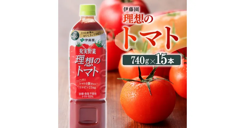 【ふるさと納税】伊藤園 充実野菜 理想のトマト 740g×15本 – 野菜飲料 野菜ジュース 飲料類 セット ジュース ソフトドリンク ケース PET ペットボトル 野菜 とまと 美容 健康 備蓄 送料無料 宮崎県 川南町 E7321