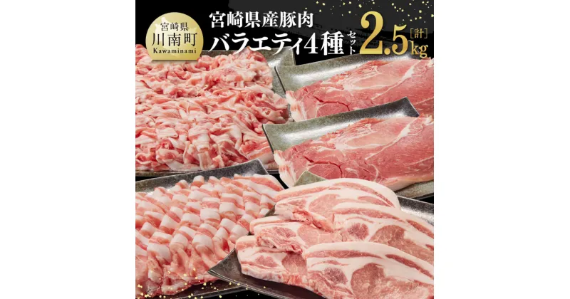 【ふるさと納税】 宮崎県産 豚肉 バラエティ 4種 セット 2.5kg 《様々な料理にお使いいただけます！》【 肉 豚肉 豚 ロース バラ 切り落とし 国産 九州産 ステーキ とんかつ しゃぶしゃぶ 送料無料 G7523】