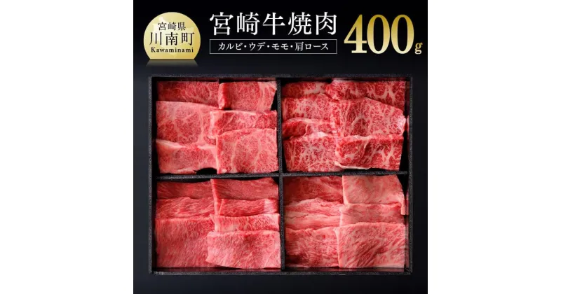 【ふるさと納税】 宮崎牛 焼肉 セット 400g – 肉 牛肉 国産 宮崎県産 黒毛和牛 和牛 BBQ バーベキューセット 詰め合わせ ミヤチク 送料無料 宮崎県 川南町 D0654