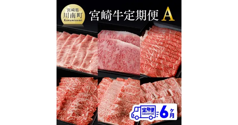 【ふるさと納税】【定期便】宮崎牛 6ヶ月定期便A – 肉 牛肉 国産 宮崎県産 黒毛和牛 和牛 肩ローススライス、ロースステーキ、ウデスライス、モモ焼肉、肩ロース焼肉、バラ焼肉 カルビ 送料無料 D0676t6