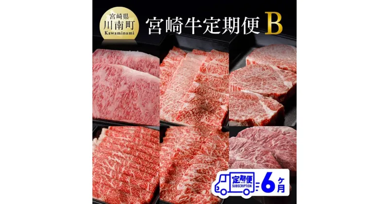 【ふるさと納税】【定期便】宮崎牛 6ヶ月定期便B – 肉 牛肉 国産 宮崎県産 黒毛和牛 和牛 ロースステーキ 肩ロース焼肉 ヒレステーキ ウデスライス モモ焼肉 ミスジステーキ ミヤチク 送料無料 D0677t6