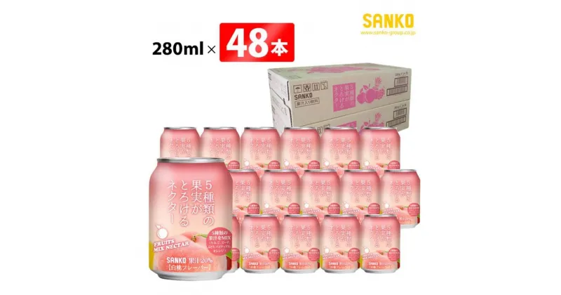 【ふるさと納税】 SANKO 5種類の果実がとろけるネクター（缶）280ml×48本 飲料類 ソフトドリンク 果汁 ミックス ジュース 宮崎県 川南町 送料無料 G8801