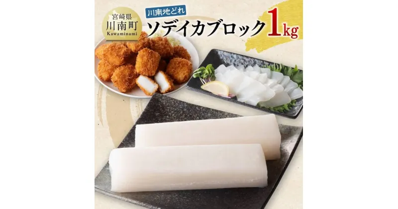 【ふるさと納税】川南地どれ！ ソデイカブロック 1kg 【国産 日向灘 イカ ブロック 小分け 便利 再冷凍可 おうちご飯 おうち時間 刺身 焼き物 煮物 揚げ物 送料無料 E1710】