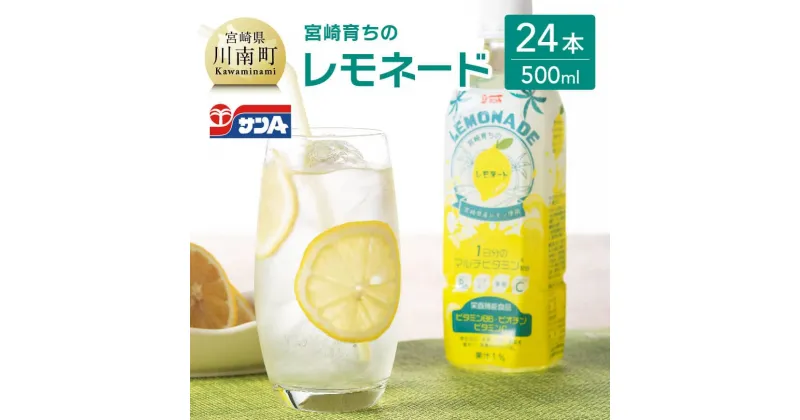 【ふるさと納税】サンA 宮崎育ちの レモネード PET (500ml×24本) 【飲料 栄養機能食品 レモン 檸檬 マルチビタミン配合 PET セット ジュース 長期保存 備蓄 九州 宮崎県産 川南町 持運び簡単 送料無料 F3003】