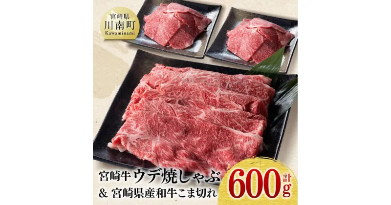 【ふるさと納税】宮崎牛ウデ焼しゃぶ用と和牛こま切れのセット 600g – 牛 肉 牛肉 精肉 国産 宮崎県産 黒毛和牛 スライス 4等級 5等級 A4 A5 すき焼き しゃぶしゃぶ 小間切れ 炒め物 ミヤチク 送料無料 F0602