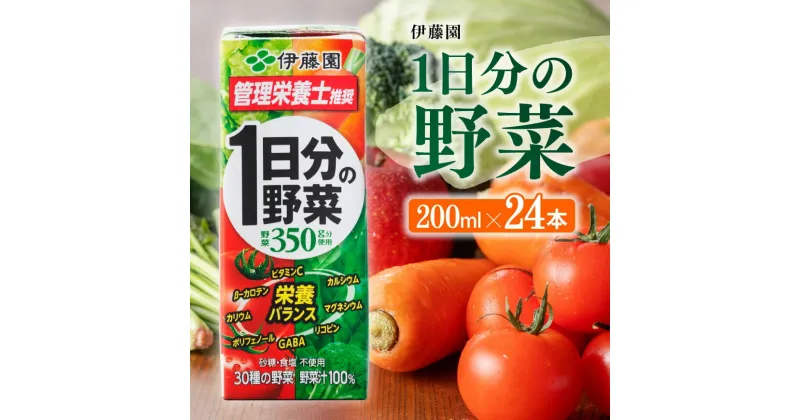 【ふるさと納税】 伊藤園 1日分の野菜（紙パック）200ml×24本 【 送料無料 紙 バック 野菜汁100％ トマト リコピン 備蓄 野菜飲料 野菜ジュース ミックスジュース 飲料類 果汁飲料 セット ジュース ソフトドリンク ケース 飲みもの E7342】