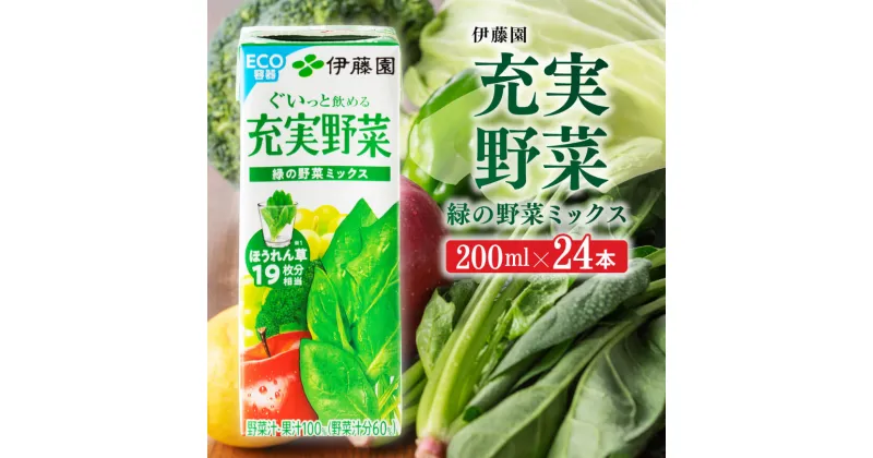 【ふるさと納税】 伊藤園 充実野菜 緑の野菜ミックス（紙パック）200ml×24本 【 伊藤園 飲料類 野菜ジュース 野菜 ジュース ミックスジュース 飲みもの E7348】