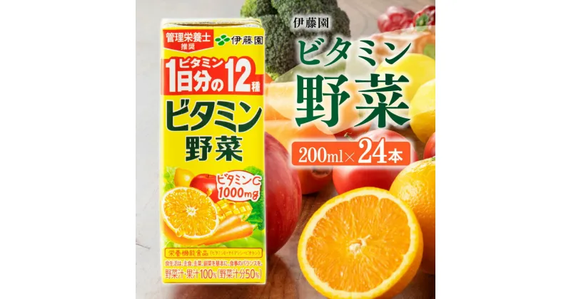 【ふるさと納税】伊藤園 栄養機能食品ビタミン野菜（紙パック）200ml×24本 【 伊藤園 飲料類 野菜ジュース ミックスジュース 健康 飲みもの E7344 】