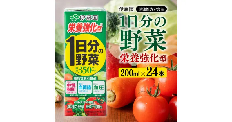 【ふるさと納税】伊藤園 機能性1日分の野菜栄養強化型（紙パック）200ml×24本 【 伊藤園 飲料類 野菜ジュース 野菜 ミックスジュース 飲みもの E7360】