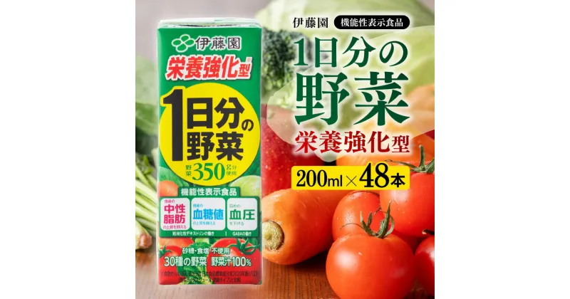 【ふるさと納税】 伊藤園 機能性1日分の野菜栄養強化型（紙パック）200ml×48本 【 伊藤園 飲料類 野菜ジュース 野菜 ミックスジュース 飲みもの E7361】