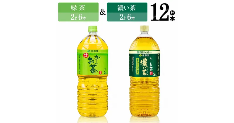 【ふるさと納税】伊藤園　緑茶（2L）＆濃い茶（2L）(PET）12本 【伊藤園 飲料類 お茶 緑茶 濃い茶 PET セット 詰め合わせ 飲みもの】D07370