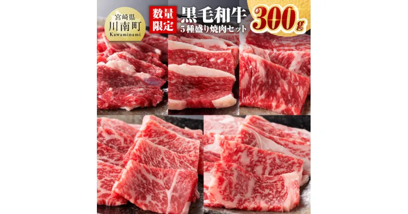 【ふるさと納税】 《 発送時期が選べる 》【 数量限定 】 黒毛和牛 5種盛り 焼肉セット 300g – 肉 牛肉 国産 国産牛 宮崎県産 黒毛和牛 ミヤチク BBQ 焼き肉 バーベキュー 送料無料 D0637