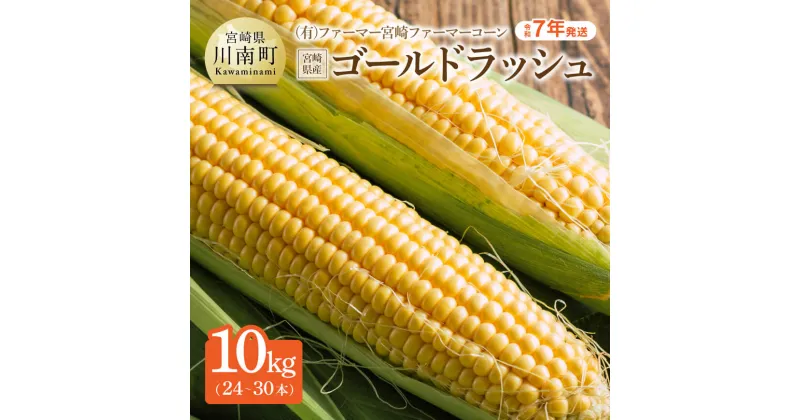 【ふるさと納税】【令和7年発送】宮崎県産とうもろこし　ファーマー宮崎 ファーマーコーン「ゴールドラッシュ」10kg（24〜30本） ‐ 先行予約 数量限定 期間限定 宮崎県産 川南町産 スイートコーン 産地直送 送料無料 D09002