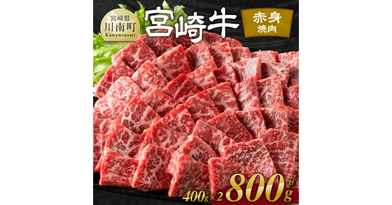 【ふるさと納税】 宮崎牛赤身焼肉 800g (400g×2) – 肉 牛肉 黒毛和牛 宮崎県産牛 九州産牛 国産牛 宮崎県産 九州産 国産 赤身 焼肉 ウデ モモ 送料無料 E11120