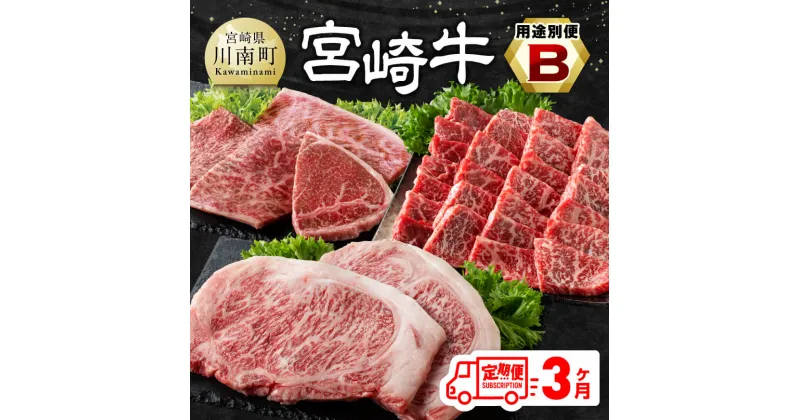 【ふるさと納税】 【3ヶ月定期便】 宮崎牛用途別便B – 肉 牛肉 黒毛和牛 宮崎県産牛 九州産牛 国産牛 宮崎県産 九州産 国産 モモ ウデ 赤身 焼肉 ステーキ E11128