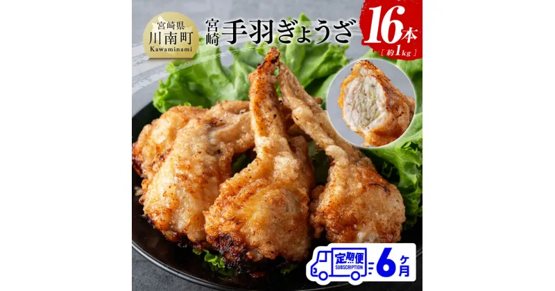 【ふるさと納税】【6ヶ月定期便】宮崎 手羽ぎょうざ 16本 (1kg) – 鶏肉 鳥 手羽先 手羽 餃子 ぎょうざ ギョーザ おつまみ 送料無料 E7214t6