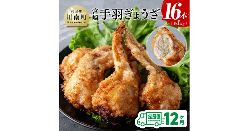 【ふるさと納税】【12ヶ月定期便】宮崎 手羽ぎょうざ 16本 (1kg) – 鶏肉 鳥 手羽先 手羽 餃子 ぎょうざ ギョーザ おつまみ 送料無料 E7214t12