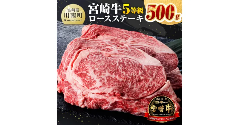 【ふるさと納税】5等級！宮崎牛ロースステーキ500g – 肉 牛肉 国産 国産牛 宮崎県産 黒毛和牛 ミヤチク ロース ステーキ 送料無料 E0623