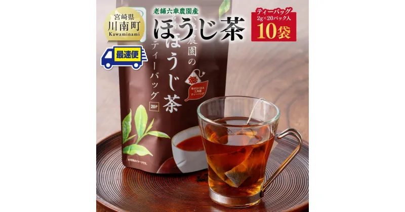 【ふるさと納税】老舗六車農園産 ほうじ茶 ティーバッグ 20P×10袋 【 日本茶 国産茶 ほうじ茶 お湯出し ティーバッグ E8702 】