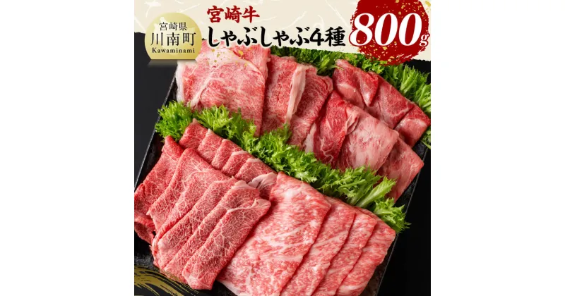 【ふるさと納税】宮崎牛しゃぶしゃぶ食べ比べ4種盛 合計800g – 肉 牛肉 国産 黒毛和牛 宮崎牛 すき焼き しゃぶしゃぶ 焼きしゃぶ 食べ比べ 宮崎県 川南町 D11408