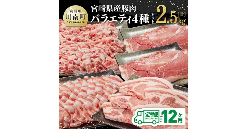 【ふるさと納税】【12ヶ月定期便】宮崎県産豚肉バラエティ4種セット2.5kg – 肉 豚 豚肉 ロース バラ 切り落とし D07502t6