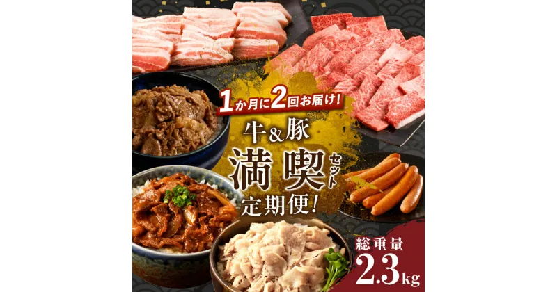 【ふるさと納税】 定期便 ＼1か月に2回お届け！！／ 牛 ＆ 豚 満喫 セット 総重量 2.3kg 牛肉 豚肉 おかず 国産 ビーフ ポーク 豚バラ 食品 お弁当 時短 レンチン 焼肉 バーベキュー BBQ 牛丼 豚丼 おすすめ お取り寄せ グルメ 小分け 人気 ミヤチク 宮崎県 都農町 送料無料