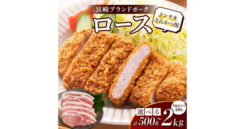 【ふるさと納税】【内容量が選べる】 豚ロース (トンテキ ・ とんかつ用 ) 豚肉 真空パック ロース 500g 1kg 1.5kg 2kg 宮崎 ブランドポーク 肉 国産 おすすめ ステーキ 焼肉 お弁当 おかず 晩ご飯 BBQ お祝い 記念日 ギフト 贈り物 贈答 お取り寄せ 宮崎県 都農町 送料無料