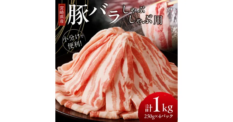 【ふるさと納税】小分けで便利 宮崎県産 豚バラ しゃぶしゃぶ 用 計1kg 肉 豚肉 国産 小分け 豚しゃぶ 豚丼 冷しゃぶサラダ 三枚肉 すき焼き 豚キムチ 豚汁 炒め物 お弁当 おかず おすすめ 万能食材 お鍋 ご褒美 記念日 お祝い 贅沢 お取り寄せ 宮崎県 都農町 送料無料