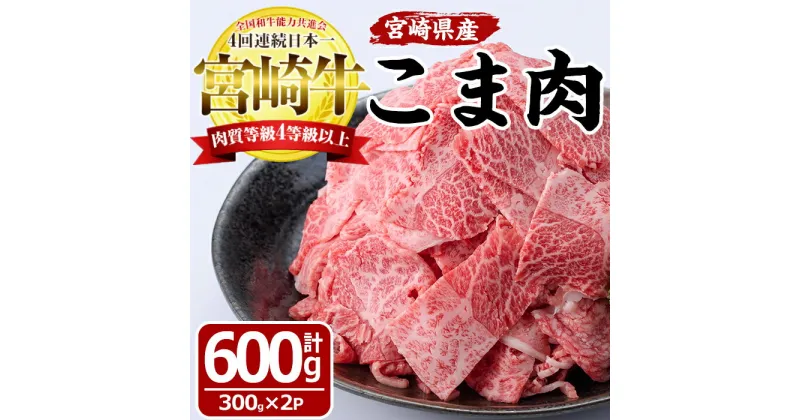 【ふるさと納税】宮崎牛 こま肉(計600g・300g×2袋)牛肉 お肉 黒毛和牛 ブランド和牛 こま切れ 国産 冷凍【MF-8】【エムファーム】