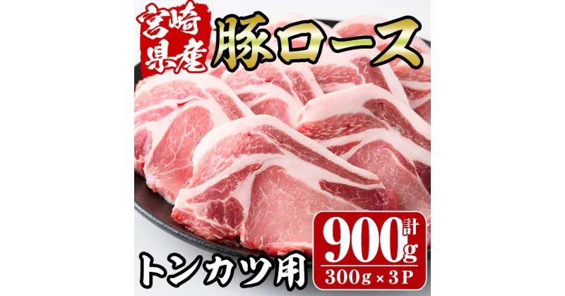 【ふるさと納税】宮崎県産豚ロース(計900g・トンカツ用300g×3パック・1パック3枚入り)豚 トンテキ ポークソテー ステーキ 鍋 精肉 お肉 お取り寄せ 冷凍 国産【R-73】【ミヤチク】