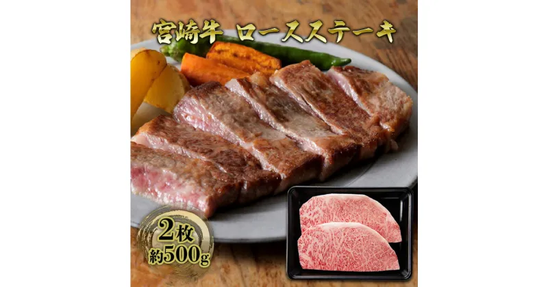 【ふるさと納税】ステーキ ロース 宮崎牛 2枚 約500g 黒毛和牛 肉 お肉 牛肉　諸塚村