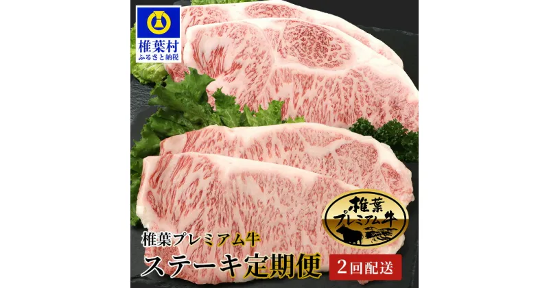 【ふるさと納税】【定期便2回】総重量800g！椎葉プレミアム牛ステーキ定期便≪サーロインステーキ・ロースステーキ≫ 【TK-61】｜送料無料 牛 肉 人気 黒毛和牛 和牛 国産牛 国産 ブランド牛 A5等級 定期便 定期 プレゼント ステーキ サーロイン BBQ キャンプ 焼き肉｜