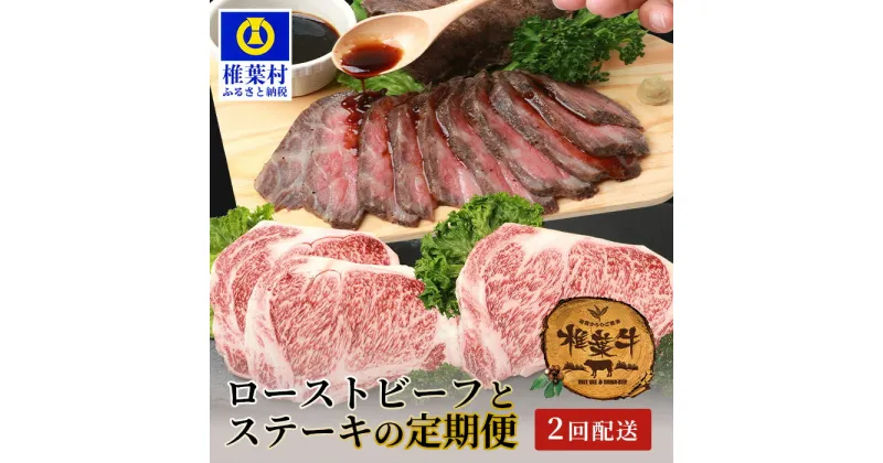 【ふるさと納税】【定期便2回】総重量1kg！椎葉牛 ローストビーフとステーキの定期便 A5等級指定 黒毛和牛【TK-64】｜送料無料 牛 肉 人気 黒毛和牛 和牛 国産牛 国産 ブランド牛 A5等級 ローストビーフ ステーキ ギフト 定期便 定期 サーロイン BBQ 冷凍 焼き肉｜