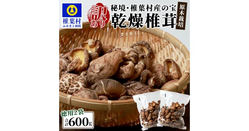 【ふるさと納税】【訳あり・徳用】秘境・椎葉村産 原木 乾しいたけ 600g（300g×2袋）【宮崎県産 椎茸 しいたけ シイタケ 干し椎茸 原木栽培 産地直送 贈答 ギフト 乾物 きのこ 国産 原木椎茸 干しいたけ お土産 父 母 敬老 保存食 備蓄 ダシ だし 煮物 鍋 便利 多用途】